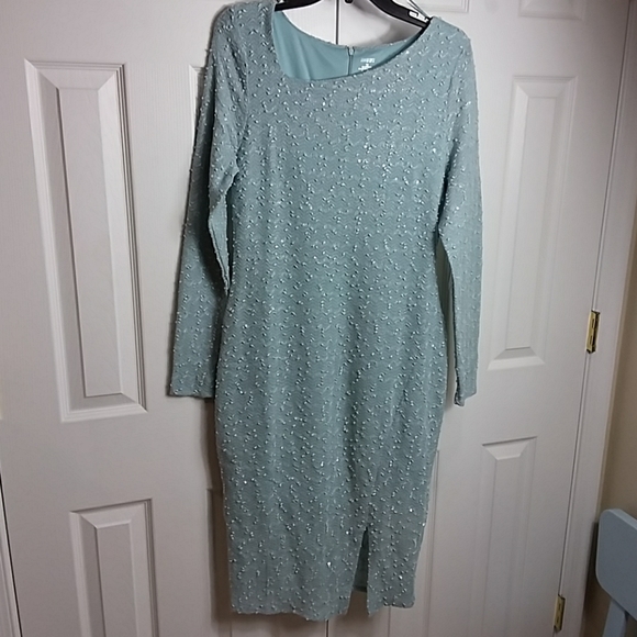 Jennifer Lopez Asymmetrical Textured Sequins Dress - Picture 2 of 6